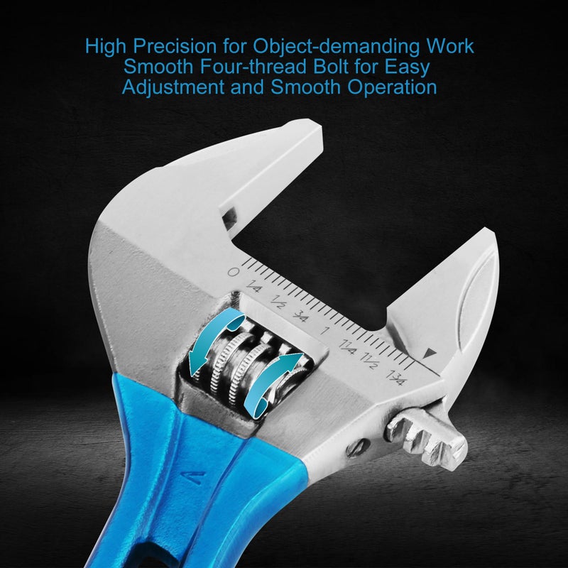 Lichamp 8-Inch Stubby Adjustable Wrench with 44 mm Wide Jaw Opening for Plumbing Automotive and Industry Tight Spaces Work - Image 5